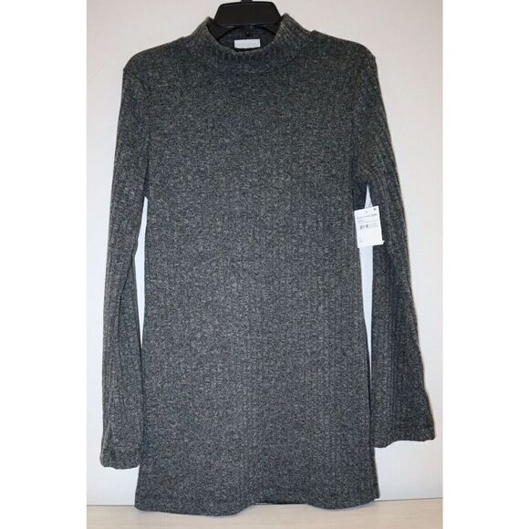 Wst Cst Women's Sz M Heather Charcoal Hunter Ribbed Mock Neck Sweater Dress - Picture 1 of 5